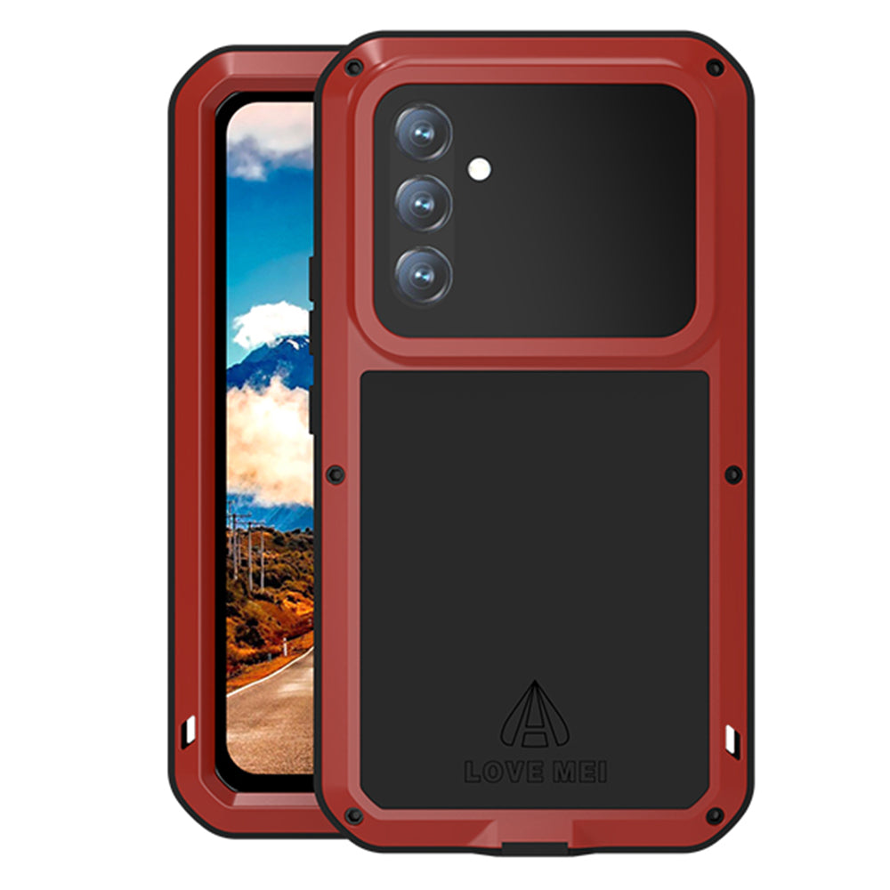 LOVE MEI For Samsung Galaxy A54 5G Metal Silicone Phone Case Full Body Protective Cover with Tempered Glass Film LOVE MEI For Samsung Galaxy A54 5G Metal Silicone Phone Case Full Body Protective Cover with Tempered Glass Film